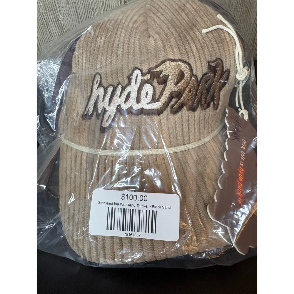 NWT in Bag, Mens Hyde Park Corduroy Trucker Hat (blk sand) - Picture 2 of 8